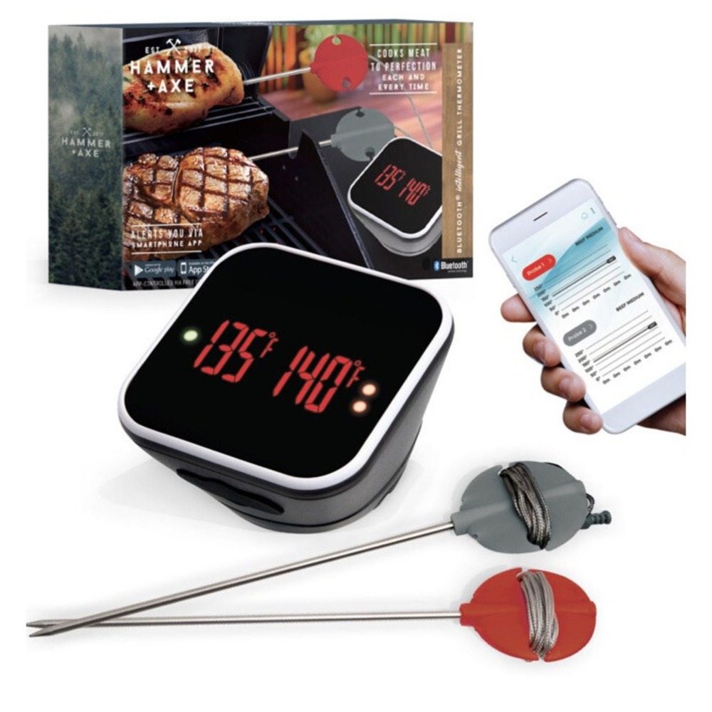 HAMMER + AXE BLUETOOTH INTELLIGENT GRILL THERMOMETER DOWNLOADABLE‎ APP NEW